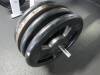 Weight Machine w/ free weights, Hack Sqat 45 degree Atlantis#37, Ser#19697 w/ (10) 45lb YRC, (2) 45lb Iron Hampton, (2) 25lb YRC & (2) 5lb YRC - 11