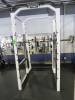 Squat Cage Atlantis w/ 45lb Olympic bar, w/ (5) 45lb Iron Olympia, (1) 45lb YRC, (4) 10lb YRC, (2) 5lb YRC & (2) 2.5lb YRC - 6