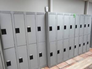 (3) Eight Door Half Length Lockers