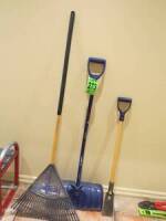 Shovel, Rake & Sidewalk Scraper