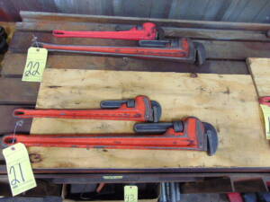 LOT OF PIPE WRENCHES (2), 36" & 24", assorted