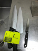 (1) Black handle knife and (1) steak knife