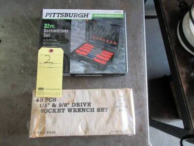 LOT CONSISTING OF: (32 pc.) screwdriver set & (40 pc.) socket wrench set (new in box)