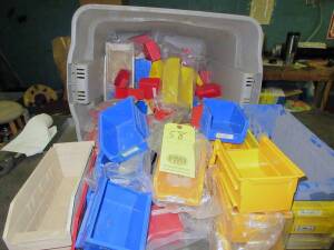 LOT OF PLASTIC FASTENER CONTAINERS, assorted