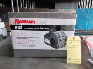 REFRIGERANT RECOVERY MACHINE, ROBINAIR MDL. RG3 (new in box)