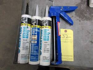 CAULK GUN, w/(3) tubes of caulk