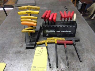 LOT OF ALLEN WRENCHES, assorted, w/stand