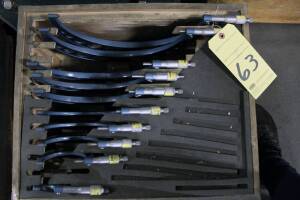 O.D. MICROMETER SET, MITUTOYO, 0 to 12" (missing 1" to 2" & 9" to 10" micrometers)