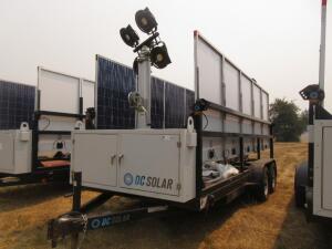 2014 SCT 20 Hybrid Light Tower - Mobile Solar Generator From DC Solar ( TRAILER MISSING HITCH) Consists of: Generator 2 SMA Converters Midnight Classi