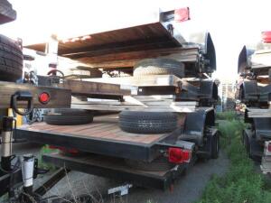 (4) 2013 CARSON 6' X 17' HEAVY DUTY CAR HAULER WITH STEEL BED from DC SOLAR ( MISSING 2 TIRES) VIN: 4HXSC1625DC165755, 4HXSC1627DC165787, 4HXSC1624DC1