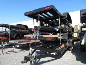 (4) 2016 CARSON 6' X 17' HEAVY DUTY CAR HAULER WITH STEEL BED from DC SOLAR ( MISSING 4 TIRES) VIN: 4HXSC1728HC188869, 4HXSC1721HC188843, 4HXSC1725HC1