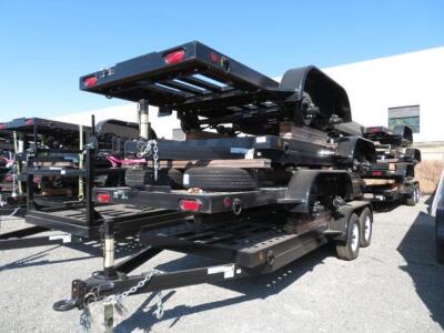 (4) 2016 CARSON 6' X 17' HEAVY DUTY CAR HAULER WITH STEEL BED from DC SOLAR ( MISSING 5 TIRES) VIN: 4HXSC172XHC188839, 4HXSC1720HC188834, 4HXSC1724HC1