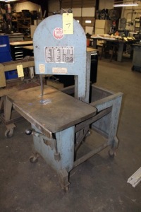 VERTICAL BANDSAW, ROLL-IN MDL. EF-1459, 14-1/2" cap., 9" blade travel, 18-1/2" x 30" precision ground table