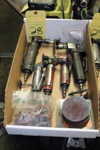 LOT OF PNEUMATIC ANGLE GRINDERS, w/consumables