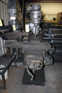 VERTICAL TURRET MILL, BRIDGEPORT STEP PULLEY HEAD ON TREE MILL FRAME, 10-1/2” x 42” table, pwr. feeds