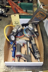 LOT CONSISTING OF: pneumatic tools, palm sanders, reciprocating saw & stapler