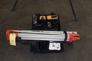 LOT CONSISTING OF: surveying transit, Digital Laser Mdl. LM30 lasermark, receiver, tripod, height meter