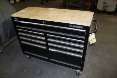 ROLLER TOOL CHEST, HUSKY 46", maple top