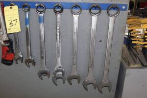 LOT OF COMBINATION WRENCHES, 1-1/8" to 2"