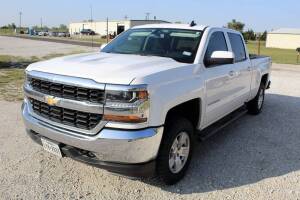 PICKUP TRUCK, 2017 CHEVROLET SILVERADO 4X4 LT VERSION CREW CAB, 6-1/2’L. bed, Kobalt diamond plate lockable toolbox, Odo: approx. 77,000 miles, TX License Plate No. LYV2637, VIN 3GCUKREC5HG361623