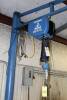 PEDESTAL JIB CRANE, GORBEL 150 LB. X 10’ REACH MDL. BX, elec. chain hoist - 2