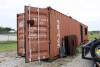 SEA CONTAINER, 40’L., modified w/man door & window, built-out to have divider wall