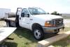 FLATBED TRUCK, 2000 FORD MDL. F450, manual trans., 91”W. x 12’L. diamond plate bed, 5th wheel ball, sgl. cab, Odo: 187,625 miles, TX License Plate No. CVS3581, VIN 1FDXF46F3YED05986 - 4