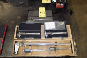 LOT OF VERNIER CALIPERS: 18' Fowler, SPI digital, assorted