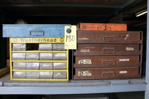 LOT OF ORGANIZER CASES, w/contents of stainless hardware, roll pins, woodruff keys, etc.