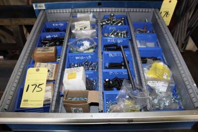 LOT OF FASTENERS, assorted (in five drawers) (Note: cabinet not included)