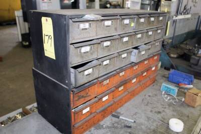 LOT OF BENCH TOP CABINETS, w/assorted drill bits