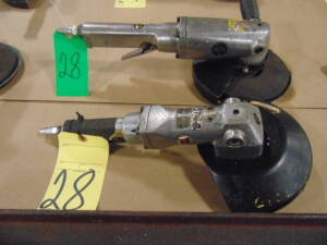 LOT OF PNEUMATIC RIGHT ANGLE GRINDERS (2), 7"