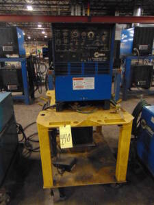 TIG WELDER, MILLER MDL. SYNCROWAVE 250, chiller unit, foot pedal & TIG torch, S/N KC196701