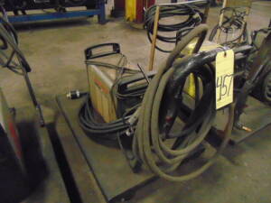 PORTABLE PLASMA CUTTER, HYPERTHERM MDL. POWERMAX 65, w/roller cart, torches & leads
