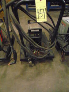 PORTABLE PLASMA CUTTER, HYPERTHERM MDL. POWERMAX 65, w/roller cart, torches & leads