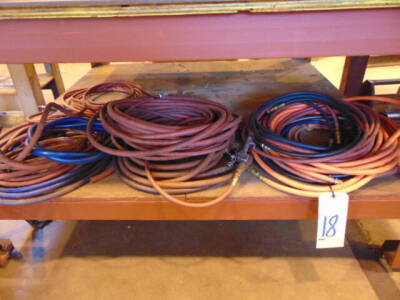 LOT OF AIR HOSE, assorted (under one table