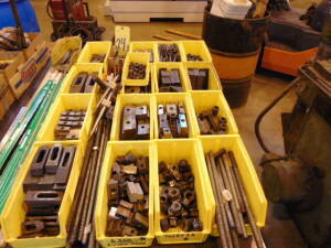 LOT CONSISTING OF: assorted hold-downs & clamping tools (in sixteen boxes