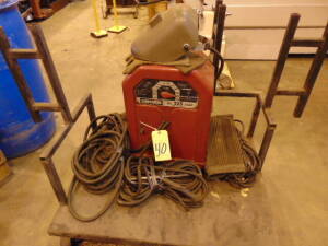 WELDING MACHINE, LINCOLN MDL. AC225, sgl. phase, 230 v., 60 cycle, 225 amp output, portable frame & welding leads