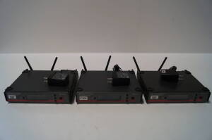 Lot of 3 Sennheiser G3 EM100 Wireless Receiver w/ NO PSU
