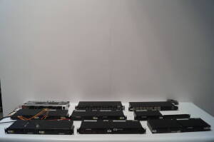 Lot of Assorted Rack Units (10) Shure DFR11EQ05, DBX 166XL, GAINES PS8 Phantom Supply, Behringer HA4500