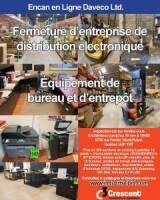 Information Importante: SVP lisez le page info et termes et conditions avant de miser. Notez qu'une Prime d'Acheteurs de 18% est en effet pour ce vente. Notez les (2) lots Globale dance ce vente: Lot 283: &Eacute;tag&egrave;res en M&eacute;tal x71 et Lot 299: Rayonnage Indus
