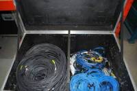 Lot 10' BNC (20), 25' BNC(8), 50' BNC (8), 100' BNC (8) 200' BNC (4), 10' HDMI (12) 10' HDMI-DVI (8), 10' Mini Displayport-HDMI Cable (10'), 10' DVI (8), Cat 5e Cable Patch (8), 25' Cat 5e Cable, USB-A to USB B Cable (8), USB-A to Mini B Cable (8), Euro P