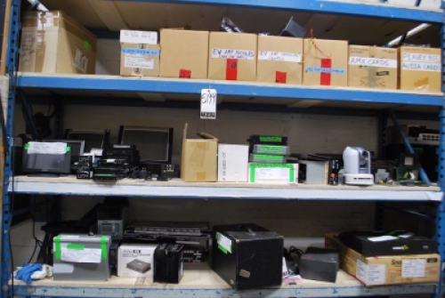 Sony 3CCD Robocam, Echoplex, AMX/EV/JBL Modules and parts, Crestron Display Panels and parts, (2) Folsom ImagePRO HD and (2) UPS