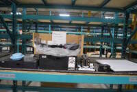 Lot Telex Radiocom BTR300 Basestation, (3) Telex TR-300 Beltpack, Shure Ceiling Array Microphone, (2) Airrocks Pro Breakout Box, University Sound Underwater Speaker, 3-Space Rack Drawer and Crane Stand