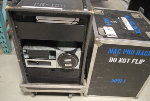 16-Space Rack containing Mac Pro Computer and Mouse & Keyboard