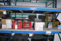Lot Contents of 11 Shelves: Assorted Philips/OSRAM/Sylvania/NOMA Bulbs, Florescent Fixtures and Haze Fluid