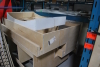 Lot Contents of 12 Pallet Racks of Wood Flats, Stairs, Risers, Wedges, (2) Steel Plywood Cart (65" x 99" x 30") and Assorted Wooden Set Pieces - 8