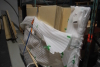 Lot Contents of 12 Pallet Racks of Wood Flats, Stairs, Risers, Wedges, (2) Steel Plywood Cart (65" x 99" x 30") and Assorted Wooden Set Pieces - 12