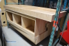 Lot Contents of 12 Pallet Racks of Wood Flats, Stairs, Risers, Wedges, (2) Steel Plywood Cart (65" x 99" x 30") and Assorted Wooden Set Pieces - 16