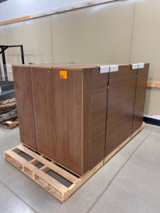 77"x16-1/2"x48" Wood laminate cabinet display